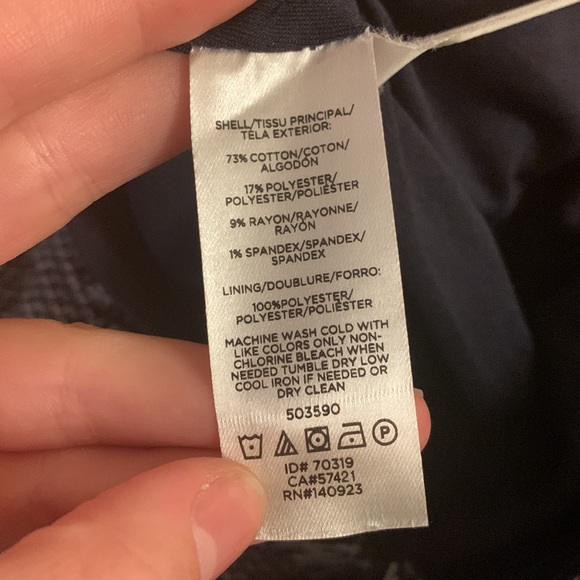 Loft Twill Fit n Flare Blue Dress Size 4 - Picture 4 of 7